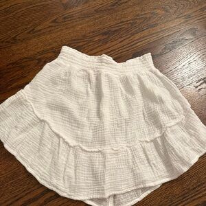 Women's White Tiered Swim Coverup Skirt